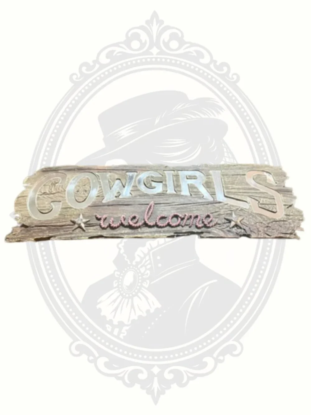 Cowgirls Welcome Mirror Wall Sign Rustic Western Farmhouse Country Decor